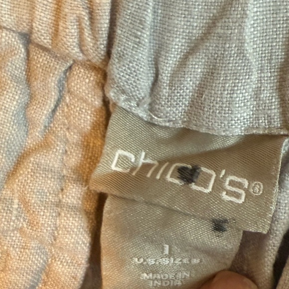 Chico's 100% linen pant gray size 8 zipper fly - Picture 5 of 6